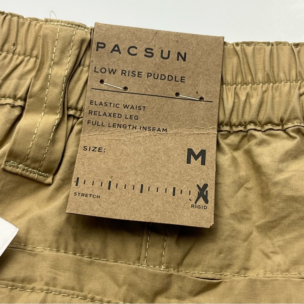 Pacsun Low Rise Puddle Khaki Tan Womens Size Medium Pant Cargo Relaxed NEW - Picture 8 of 15